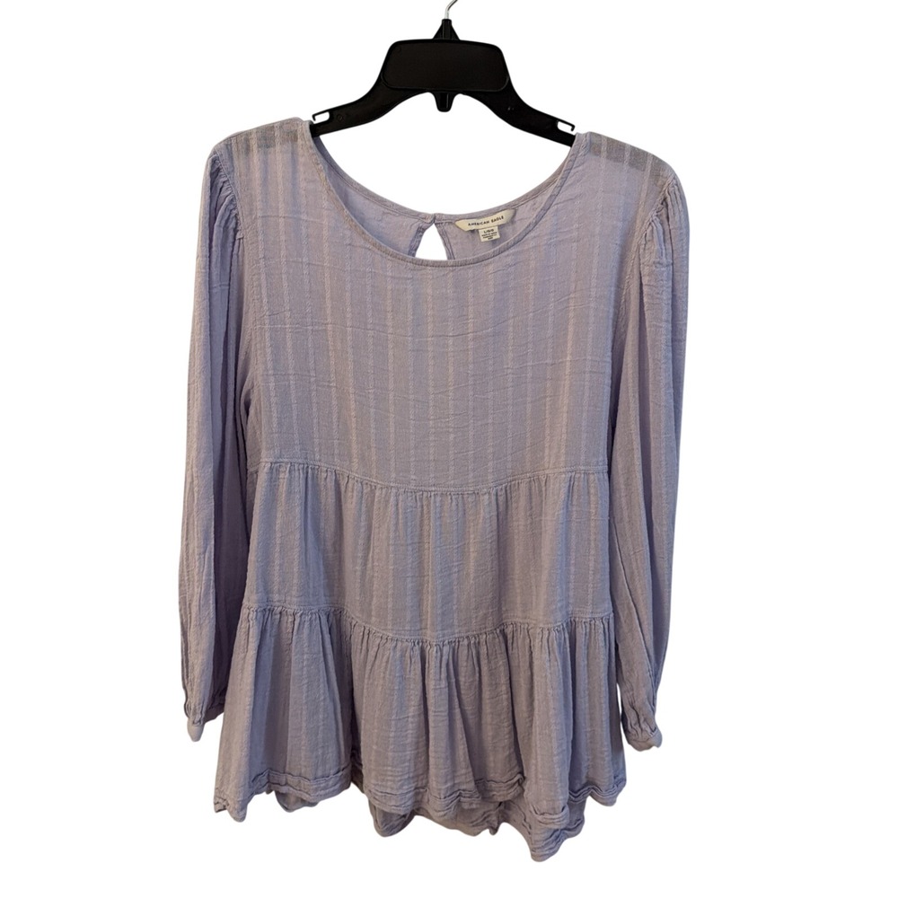 American Eagle Tiered Baby‎ Doll Blouse, Flowy Peasant Style, Tiered Bodice